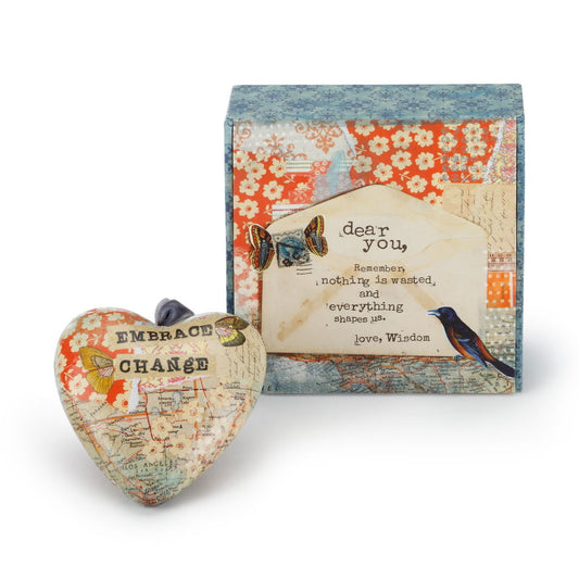 Butterfly print heart-shaped box decoration
