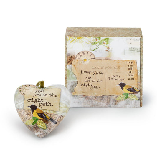 Bird box heart-shaped decoration