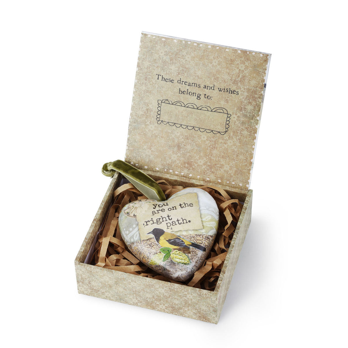 Bird box heart-shaped decoration