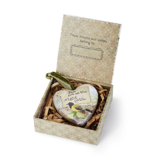 Bird box heart-shaped decoration