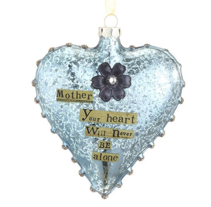 Sky blue glass heart-shaped decorations